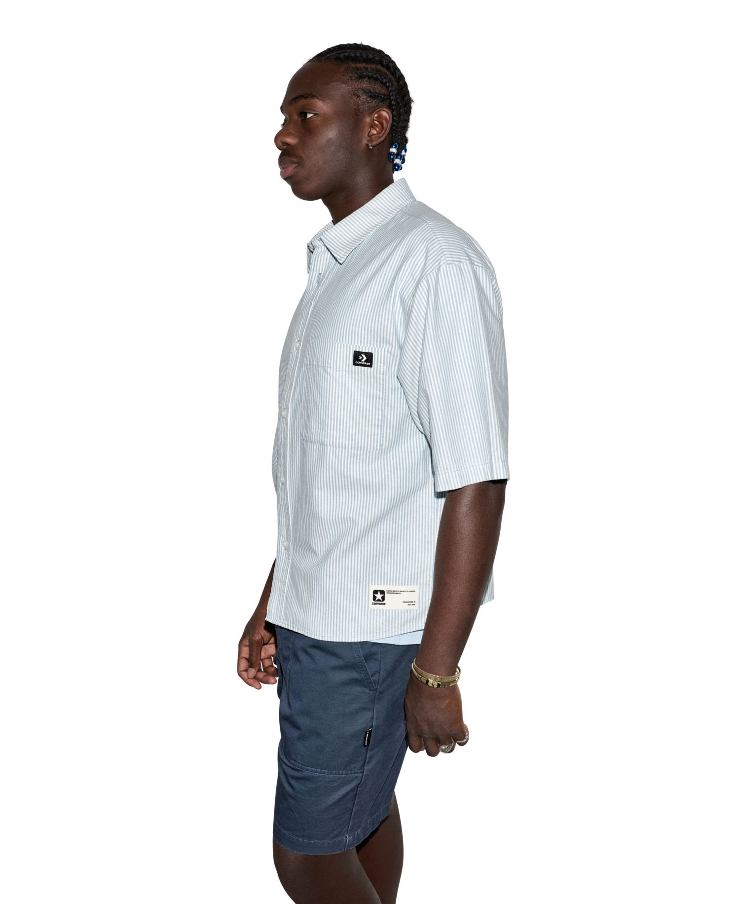 Men's Striped Oxford Short-Sleeve Shirt