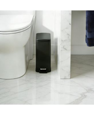 1.6 Gallon Stainless Steel Slim Bathroom Trash Can with Lid, Small Garbage Can