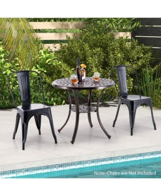 31" Round Cast Aluminum Patio Table with 2" Umbrella Hole