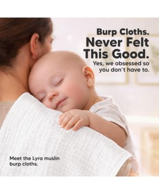 Kids 10-Pack Lyra Muslin Burp Cloths Boy, Girl, Soft Cotton Muslin Burping Cloths for Newborn 21"x10