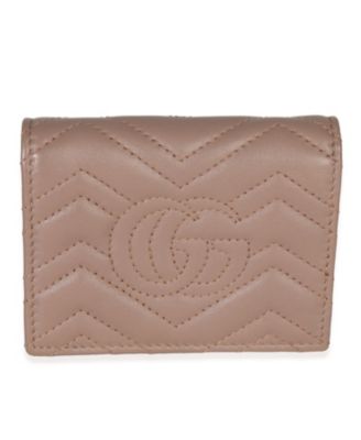 Porcelain Rose Matelasse Calfskin GG Card Case Wallet