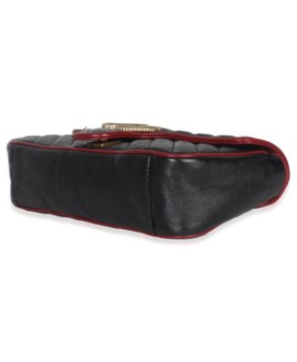 Red Black Calfskin Torchon Small GG Marmont Bag