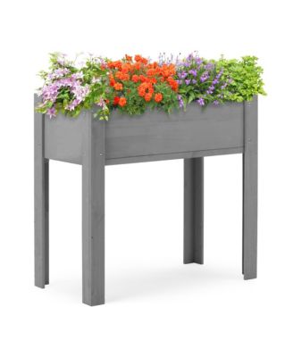 Raised Garden Bed with Legs, Elevated Wooden Planter Box for Outdoor Plants