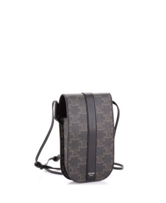 Phone Pouch Crossbody Triomphe Coated Canvas with Leather