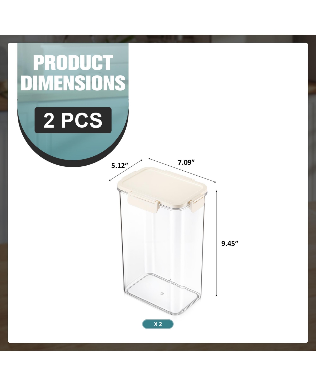 Sorbus Pack Airtight Food Storage Container – Clear Stackable Canister for Pantry, Rice, Pasta