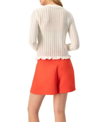 Women's Long Sleeve See-Through Knitted Blouse
