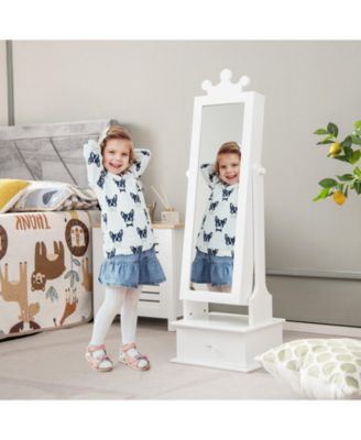 2 in 1 Kids Play Jewelry Armoire with Full Length Mirror