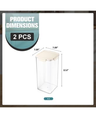 2 Pack Airtight Food Storage Containers – Clear Stackable Canister for Pantry, Rice, Pasta, Cereal and Snacks