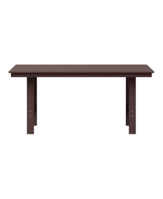 Outdoor Modern HDPE 66" Wide Rectangle Patio Dining Table for 6