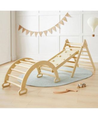 Pikler Triangle 7-in-1 Montessori Climbing Set