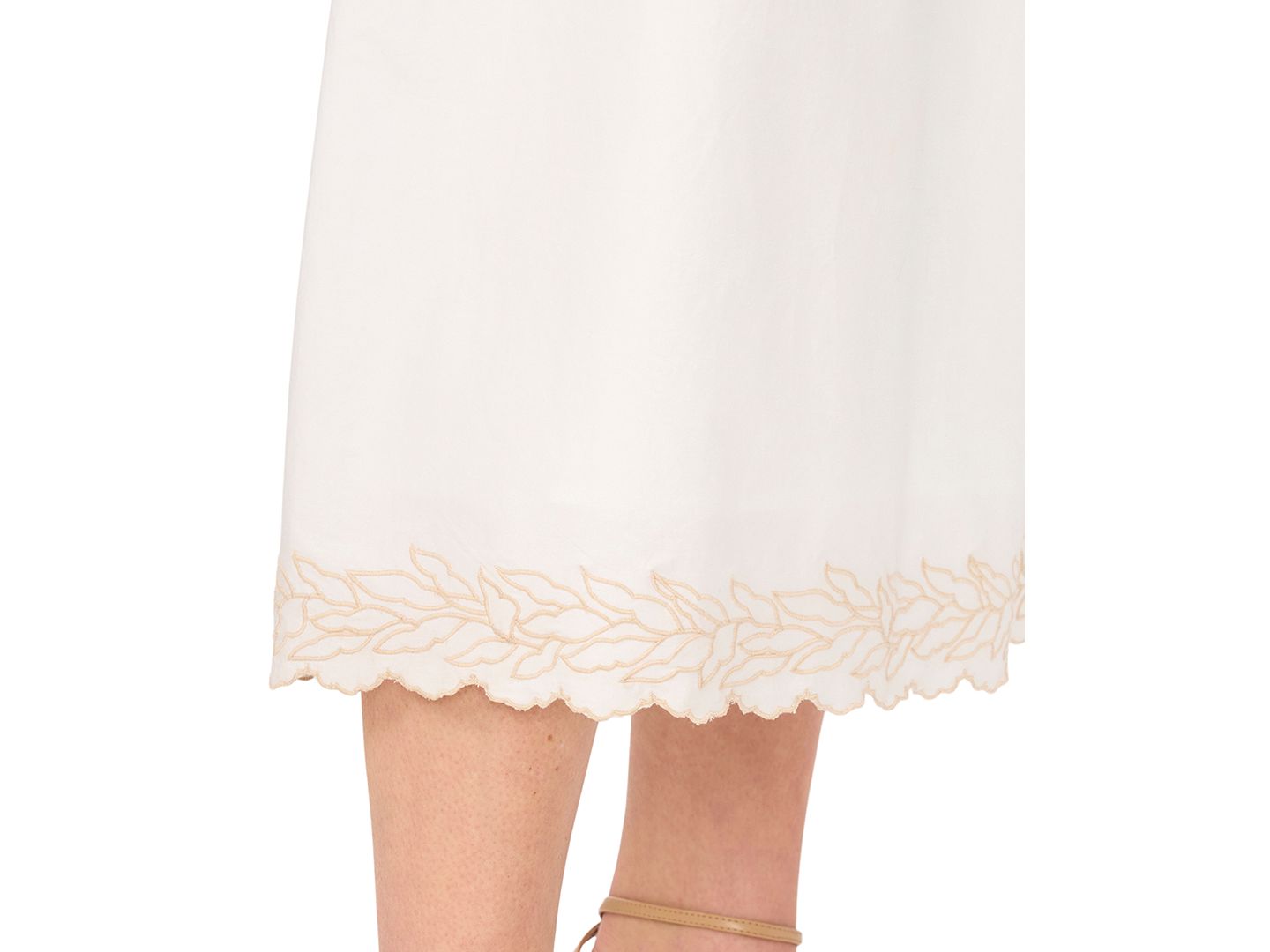 Женская юбка CeCe Smocked-Waist Embroidered A-Line Midi, цвет: Белый — фото 3