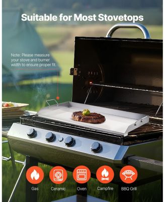 Inch Stainless Steel Griddle Plate for Gas Grill with Handles