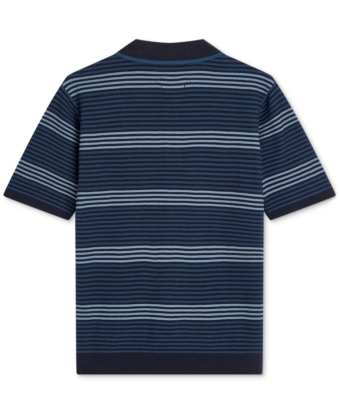 Мужское поло SCOTCH & SODA Knitted Regular-Fit Cotton Polo Shirt, цвет: Синий полосатый — фото 6