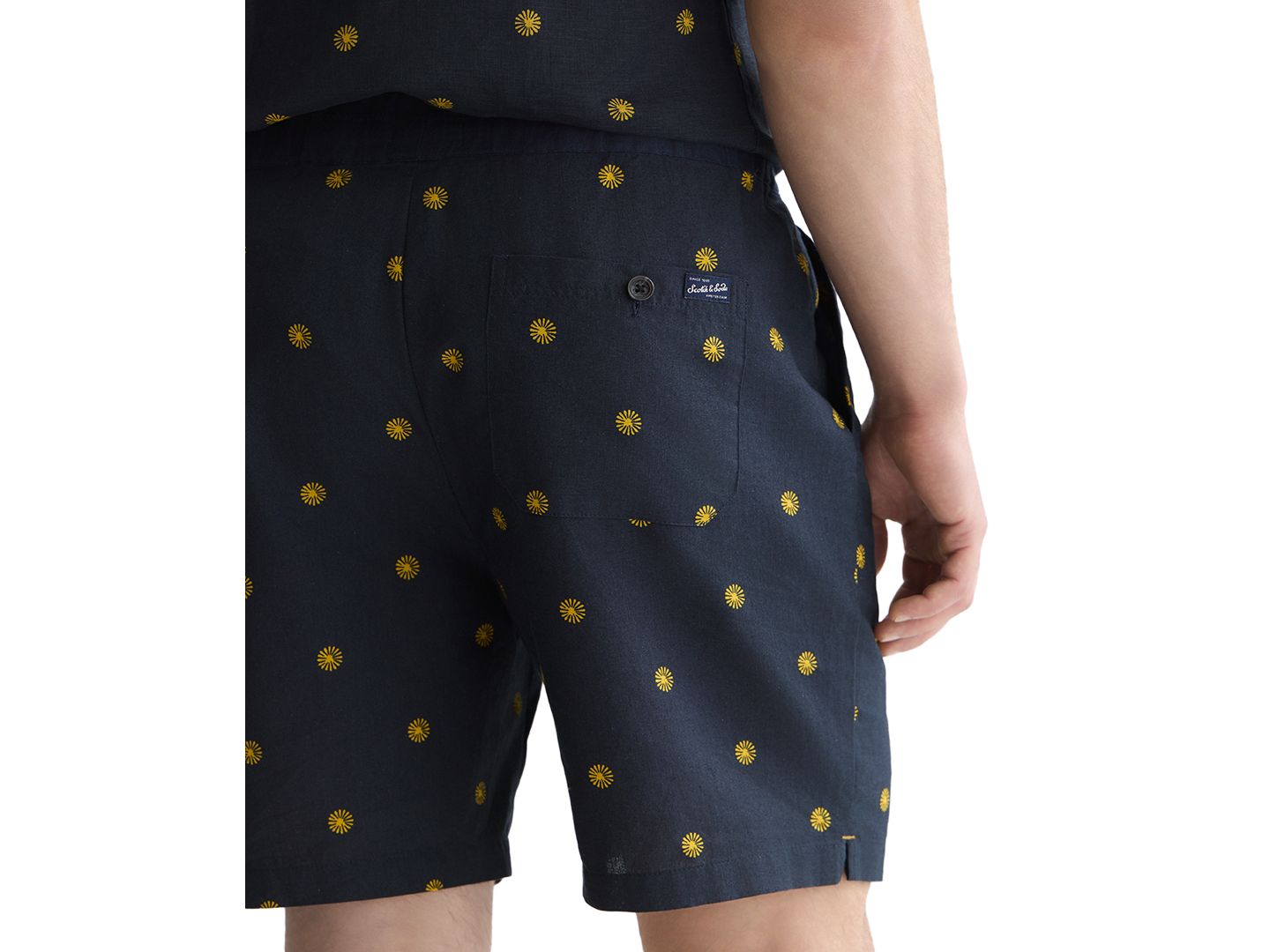 Мужские шорты SCOTCH & SODA Linen Blend Printed, цвет: Золотой — фото 3