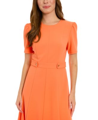 Petite Fit & Flare Scuba Crepe Midi Dress