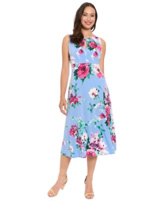Petite Sleeveless Keyhole Neck Midi Dress