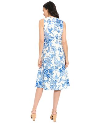 Petite Sleeveless Keyhole Neck Midi Dress