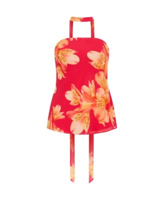 Women's Soiree Print Frill Detail Top