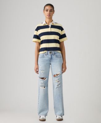 Women's Super-Low Double-Button Relaxed-Fit Denim Jean