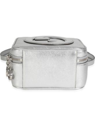 Silver Metallic Sakai Be Green Calfskin Diagonal Stitched Blondie Top Hand