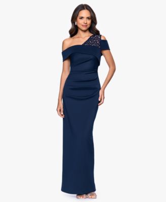 Petite One-Shoulder Sheath Gown