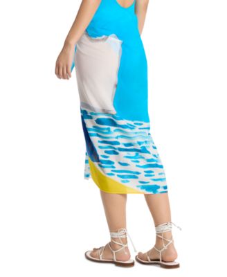 MICHAEL Women's Printed Woven Beach Cover-Up Sarong