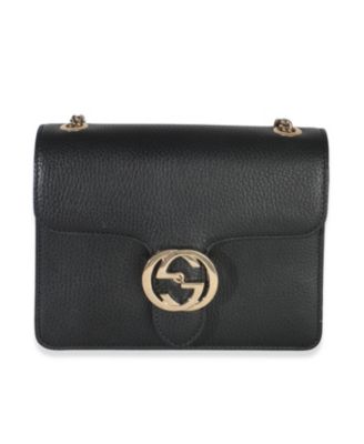 Black Dollar Calfskin Interlocking G Small Bag