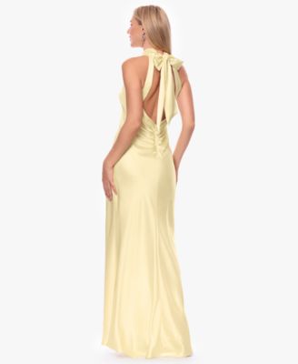 Petite Sleeveless Tie-Neck Long Gown