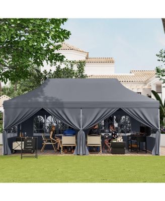 10 x 20 FT Canopy w/ 6 Detachable Sidewalls Carrying Bag UPF50+ Sun Protection