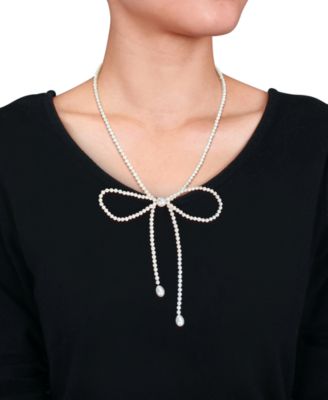 Cultured Freshwater Pearl Necklace in Sterling Silver