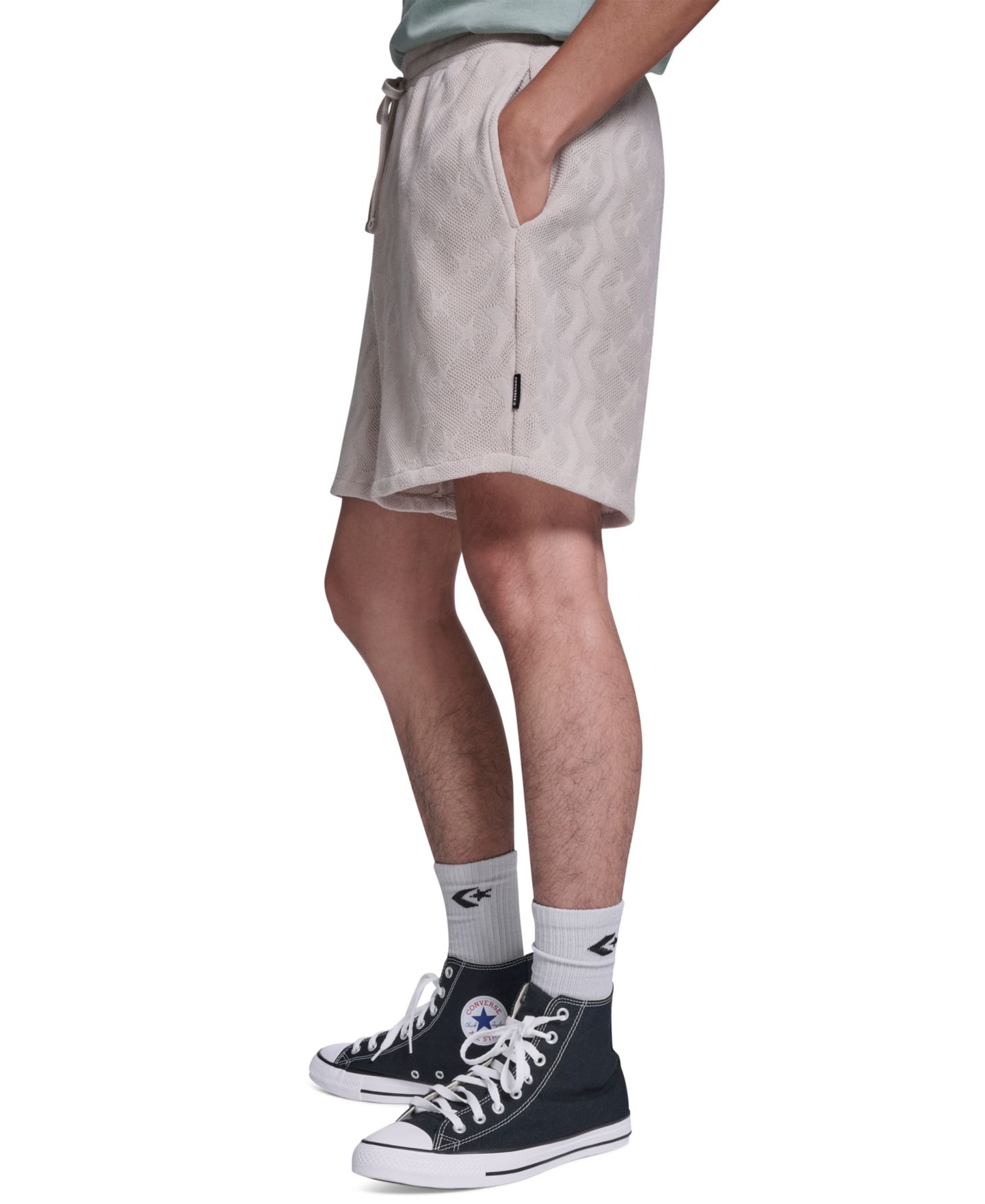 Мужские шорты Converse Chevron Crotchet Regular-Fit Pull-On, цвет: Экрю — фото 3