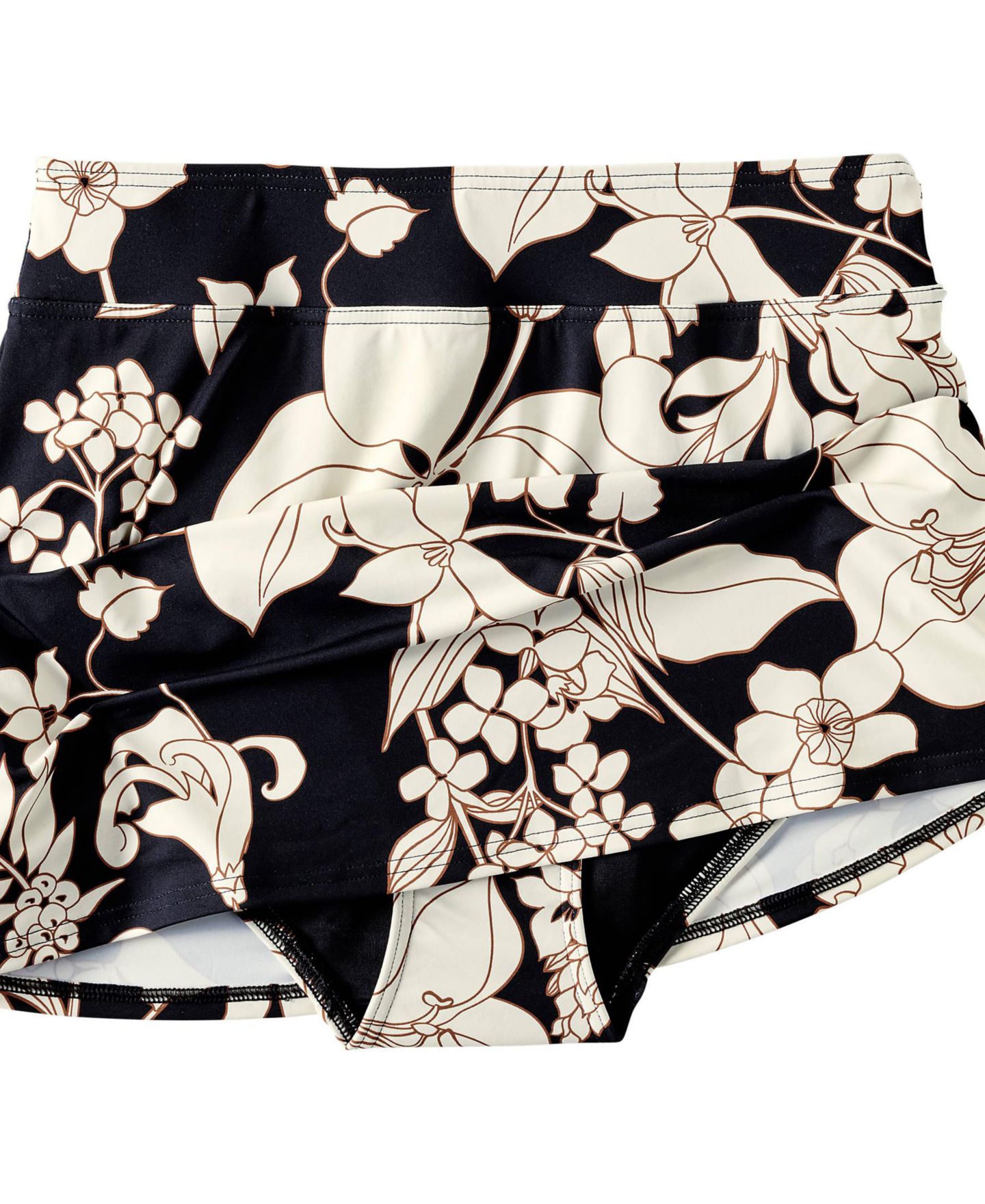 Женская юбка Lands' End Tummy Control Swim Skirt, цвет: Чёрный — фото 4