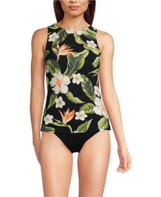 Women's DD-Cup High Neck UPF 50 Sun Protection Modest Tankini Swimsuit Top