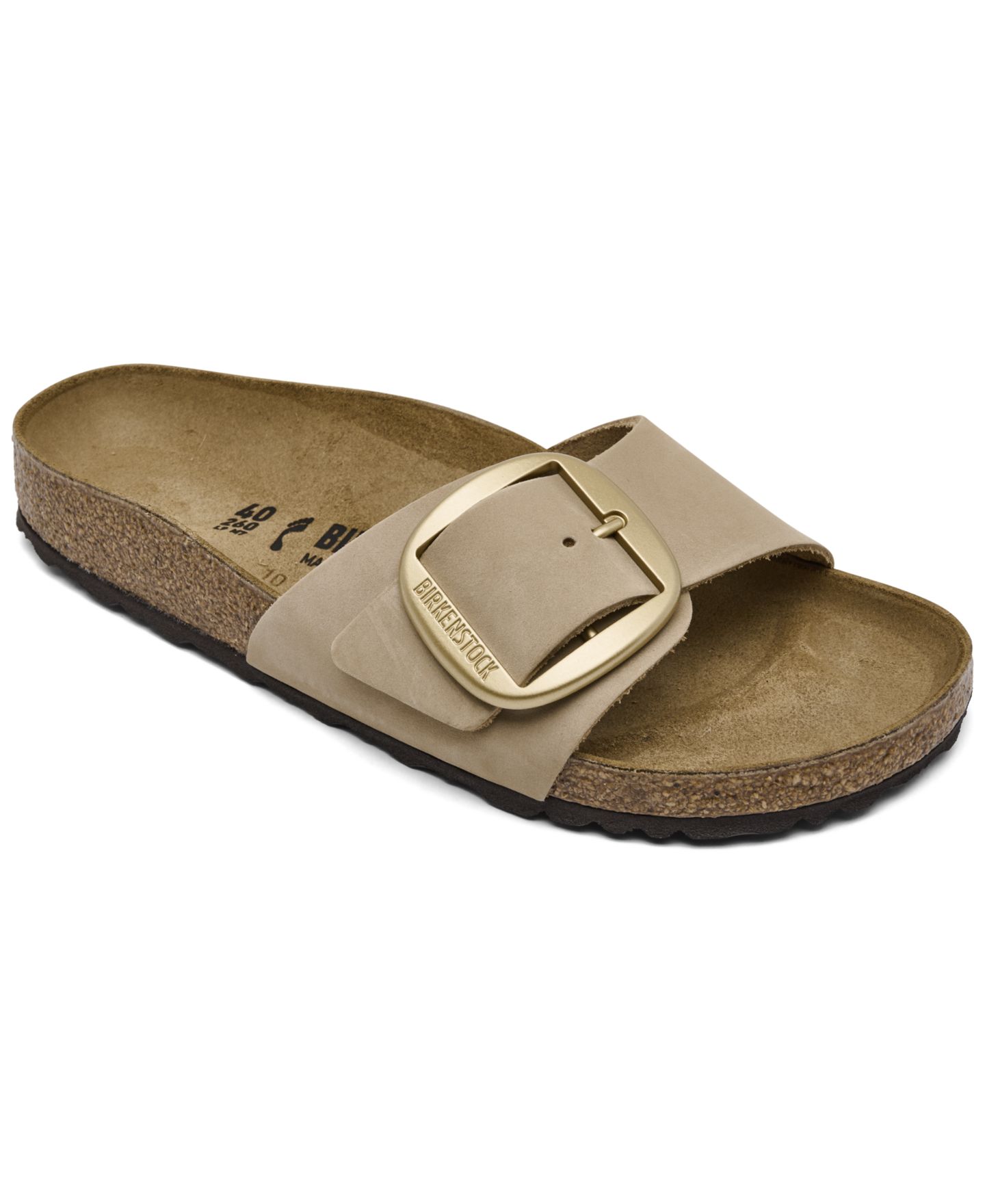 Женские сандалии Birkenstock Madrid Big Buckle, цвет: Бежевый — фото 1