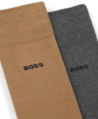 BOSS by Men's Crew Solid Socks, 2-Pack