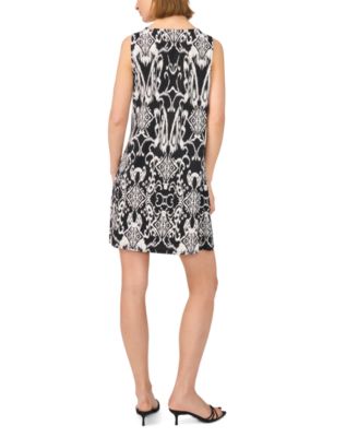 Women's Sleeveless Keyhole 3 Ring Printed Dress