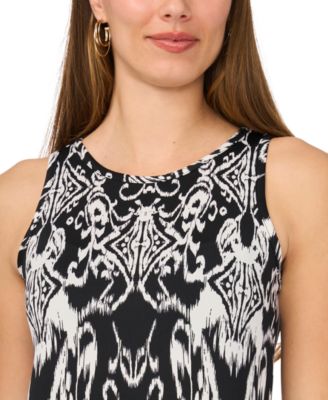 Women's Sleeveless Crew Neck Keyhole Back Maxi Dress