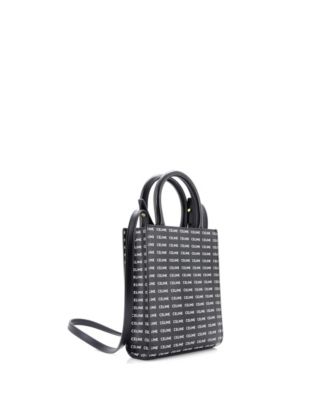 Mini Vertical Cabas Tote All Over Logo Print Leather