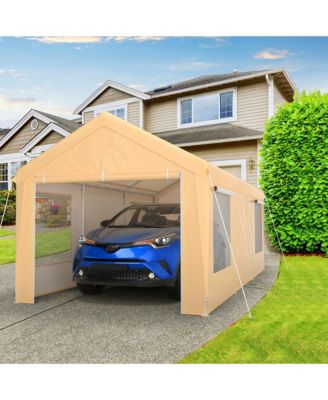10x20 ft Heavy-Duty Steel Carport Car Canopy Shelter Sidewalls Tent Garage