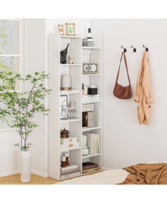 11-Tier Modern Book Organizer Bookcase with Anti-Tipping