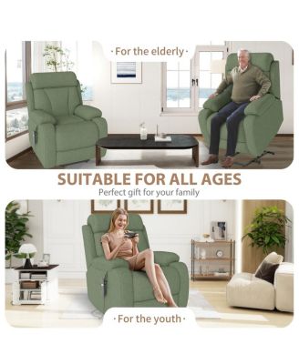 Snowflake Velvet Lift Chair for Seniors with Remote Control, Electric Recliner Sofa for Elderly, Soft Fabric Power Chair