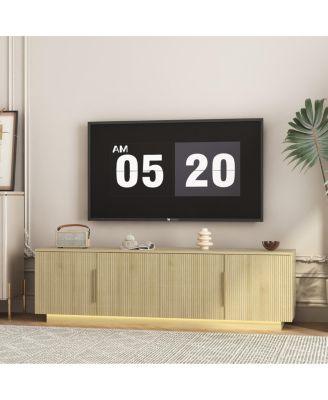 TV Stand with 16 Color LEDs, 68" Modern TV Cabinet Entertainment Center