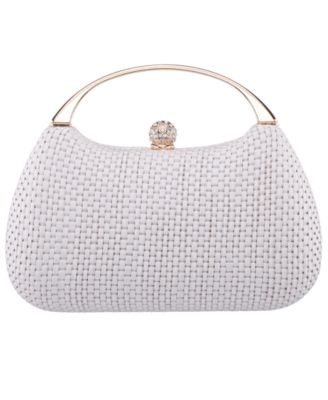 Straw Minaudiere Mini Clutch Handbag