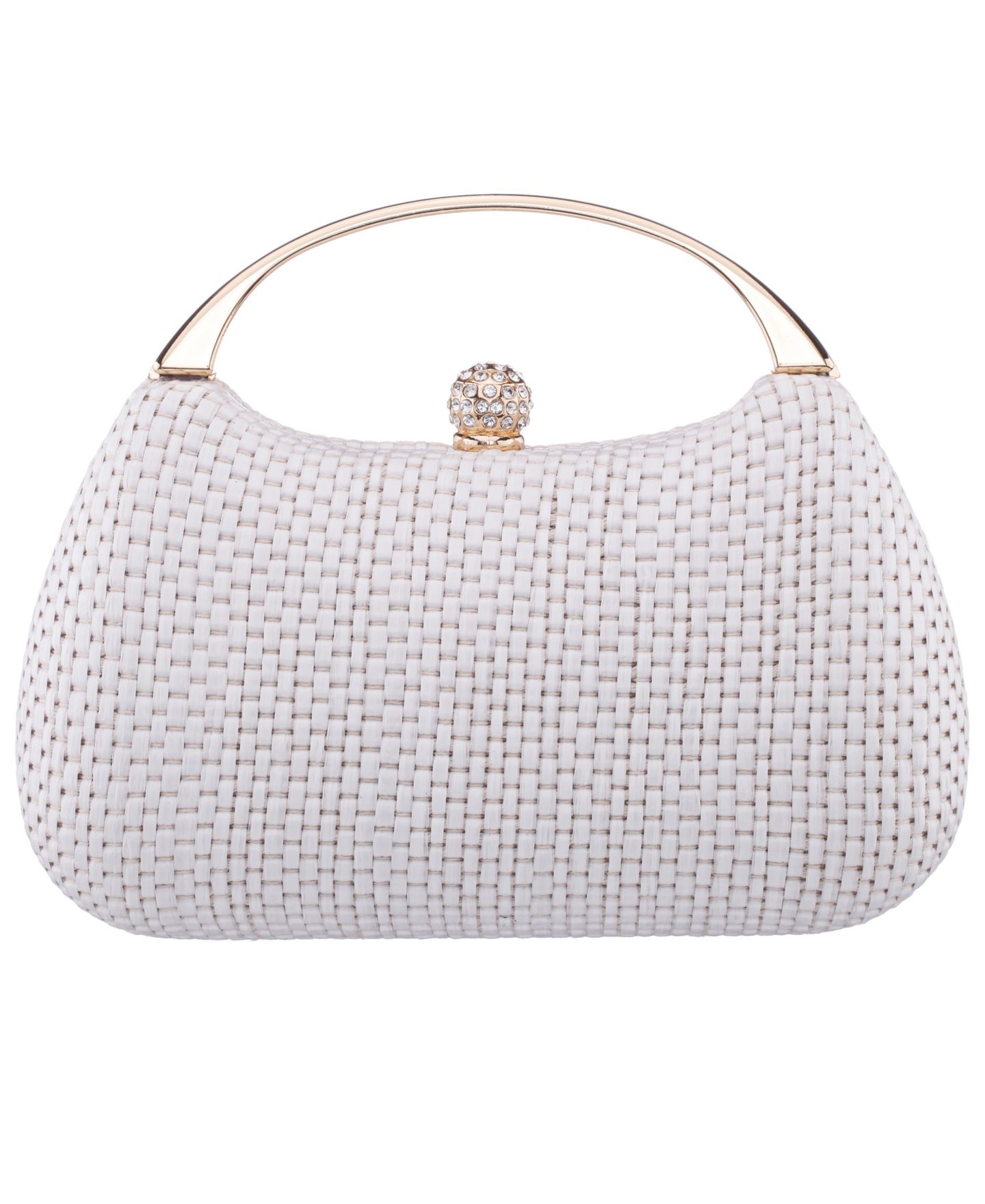 Женский клатч Nina Straw Minaudiere Mini Clutch Handbag, цвет: Белый — фото 1