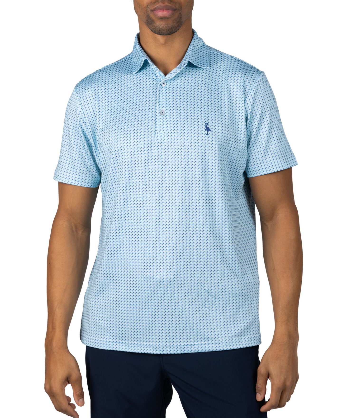 Мужское поло Tailorbyrd Golf Tees Printed Performance Polo, цвет: Светлый синий — фото 1