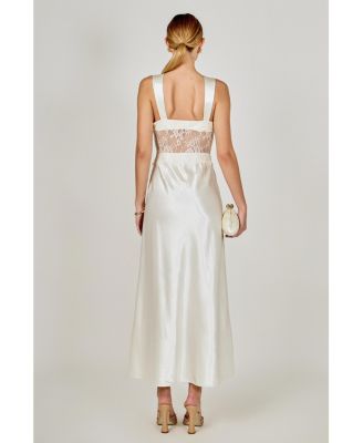 Women's Lace trim sleevesless midi dress