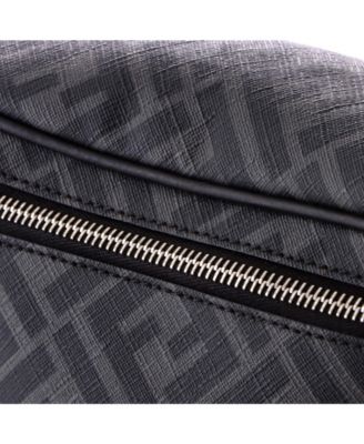 Zip Belt Bag Zucca Coated Canvas and Leather