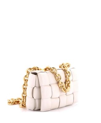 Cassette Chain Crossbody Bag Padded Maxi Intrecciato Leather
