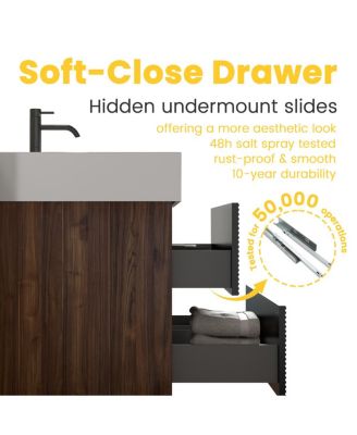 71.7" Floating Modern Double Sink Bathroom Vanity with Soft Close Drawers & Integrated Sinks for Large Bathrooms