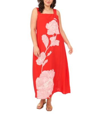 Plus Size Thick Strap Square Neck Maxi Dress